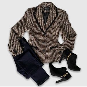 Sag Harbor Tweed Blazer With Metallic Threading